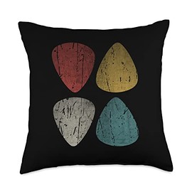 Guitar Picks Retro Plectrum Musician Guitar Player Throw Pillow