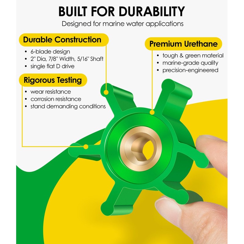 4-Pack 6303-0007-P Impeller Replacement Kit | Polyurethane Impeller & O-Ring