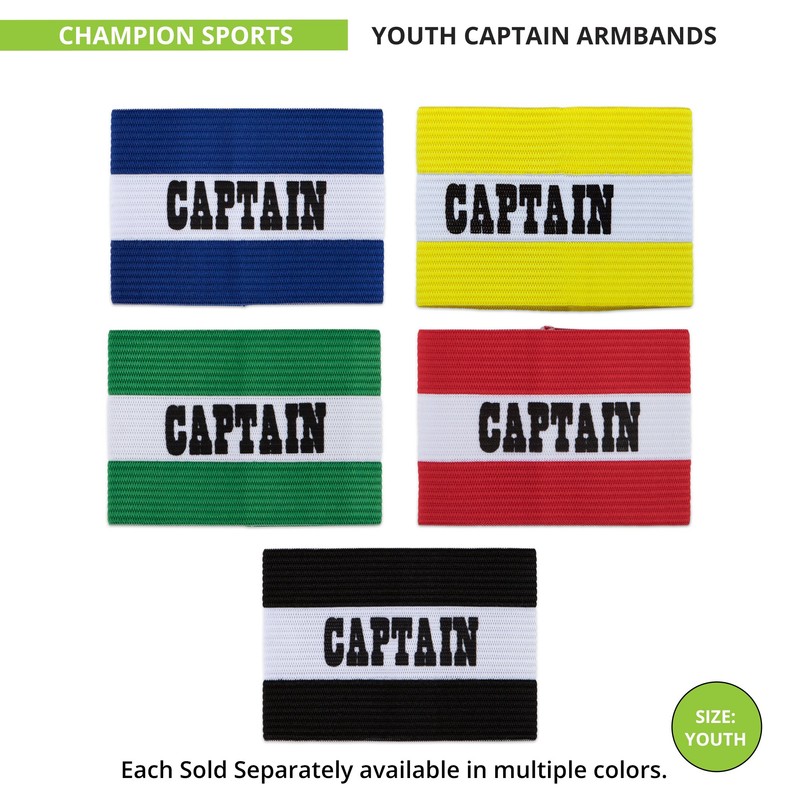 Champion Sports unisex teen Youth Size Captain Armband, Black, Medium