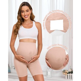 Y25D - Faja de maternidad para debajo de vestidos sobre el vientre, ropa interior de embarazo y cintura alta para baby shower, Rosado, Large