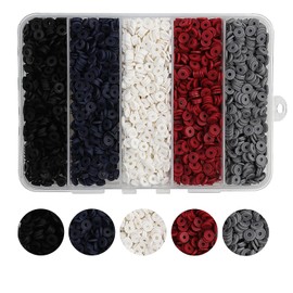 THRELE 4000 Pcs Multicolor Clay Beads for Bracelets Making 6mm Heishi Beads Polymer Clay Beads, Flat Round Disc Clay Beads for Jewelry Making
