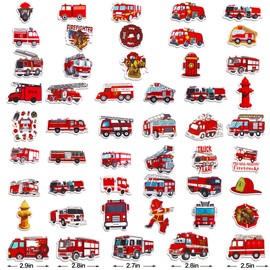 Police Car and Fire Truck Stickers for Kids Boys Vinyl Police Vehicle Firetruck Decals for Water Bottles Laptop Removable Waterproof Emergency Rescue Vehicle Stickers for Party Favors,100 PCS.