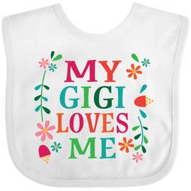 inktastic My Gigi Loves Me Girls Apparel Baby Bib White 2c78e