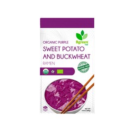 Big Green Organic Food- Organic Purple Yam & Buckwheat Ramen, Premium Ube, Gluten-Free, Vegan (3 Pack)