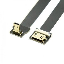 90 Degree Down Angled Micro HDMI Male to Mini HDMI Connector FPC Ribbon Cable for Multicopter FPV Aerial Photography