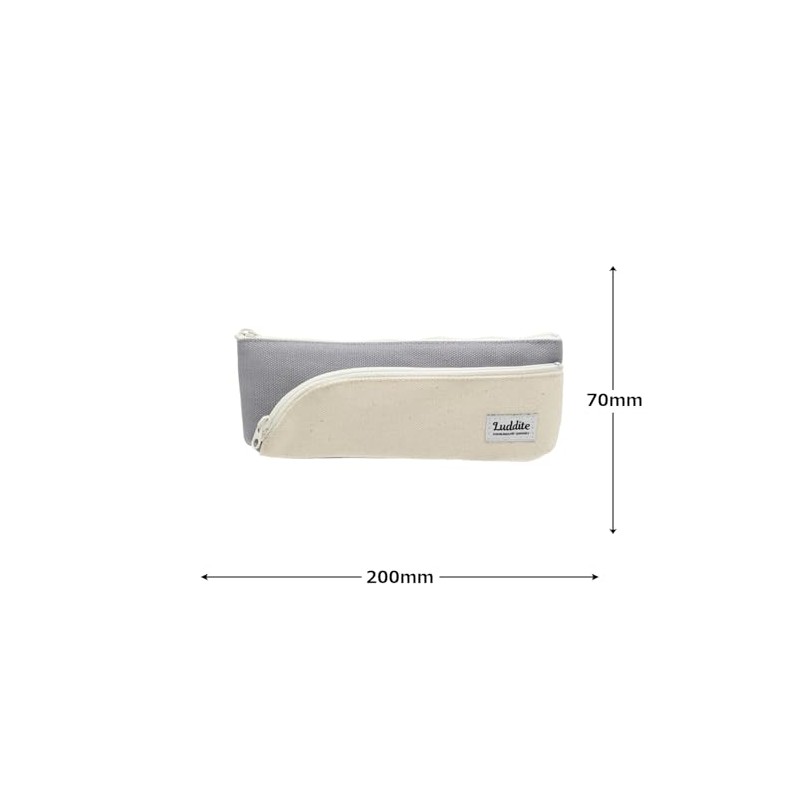 Luddite LD2T-LPNS-18 Pencil Case, Two-Tone Line Pencil Case, Slim, Gray,