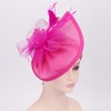 DRESHOW Fascinator Hats for Women Pillbox Hat with Veil Headband