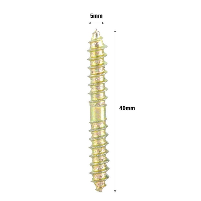 Double Ended Screw 20Pcs Dowel Screw Woodworking Furniture Connector 5
