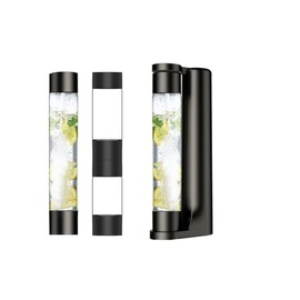 Sparkling Water Maker, Soda Water Carbonator Fruits for Home, Seltzer & Carbonated Beverage Dispenser, with 1x1L BPA Free Bottle, Plus 2 Portable Bottle for travel,Screw-in 60L CO2 not included,BK