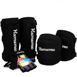 Knee Pads for Kids/Youth/Child, Soft Knee Pad Elbow Pads with Bike Gloves, Toddler Safety Protective Gear Set for Roller Skates Cycling BMX Bike Skateboard Inline Skatings Scooter Riding Sports