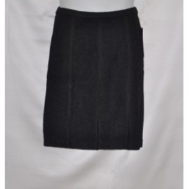 Linea by Louis Dell'Olio Boucle Skirt with Satin Trim Size M Black