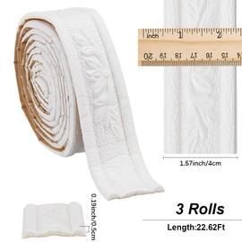 CRASPIRE 22.6Ft/6.9m Wall Molding Trim White Flower Lines Peel and Stick Self Adhesive PVC Foam 3D Waterproof Wallpaper Border Flower Lines Skirting Stickers Living Room Home Office Hotel DIY Decor