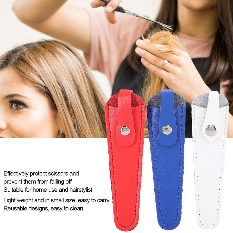 3Pcs Leather Scissors Case Bag,Professional Portable Hair Salon Scissors Holder