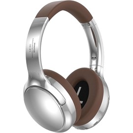 Metal Bluetooth 5.3 Headphones Over-Ear, High Res Audio Foldable Lightweight Wireless Headphones with Microphone, Comfortable Protein Ear Pads, 15H Playtime for Home Office Mobile PC and more (brown)