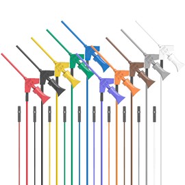 Cleqee 10 Groups Mini Grabber SMD IC Test Hook Clip Jumper Robe Test Lead Kit for Logic Analyzer 10 Colors