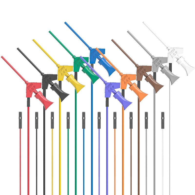 Cleqee 10 Groups Mini Grabber SMD IC Test Hook Clip