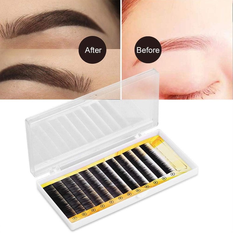 Extensiones de cejas postizas mixtas negras, realzador de cejas artificiales,