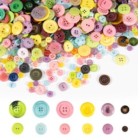Sukh 700PCS Assorted Buttons for Crafts - Mixed Color Assorted Sizes Round Resin Buttons for Sewing Decorative Buttons Bulk Replacement Handmade Ornament Buttons DIY Craft Embellishments