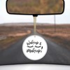 DistinctInk Hanging Ceramic Rearview Mirror Ornament Charm with Gold String
