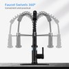 Faucet for Kitchen Sink, Black Kitchen Faucet with Pull Down