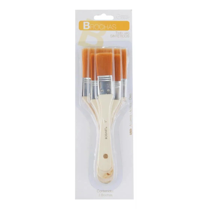 Rodart Set De Brochas Rodart 3 Medidas 3 Piezas Sinteticas