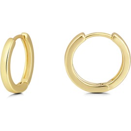 Gacimy Small Gold Huggie Hoop Earrings for Women, 14K Gold Plated Tiny Cartilage Earrings for Women, Yellow Gold 10mm