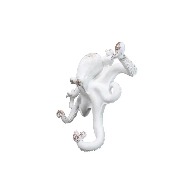 Ebros Gift Nautical Marine Antique White Giant Octopus Multi Point