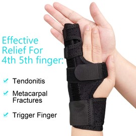 GenetGo Boxer Break Metacarpal Splint Brace - 4th or 5th Finger Splint Support (Medium)
