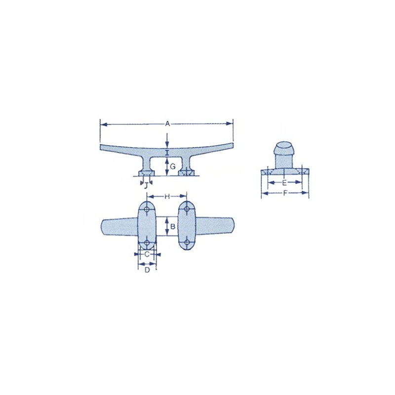 Stainless Steel Boat Cleat Open Base 100MM (4 Inch 4