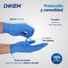 DIKEN Guantes 100% Nitrilo, Grado Alimenticio, Color Azul, SIN Polvo,