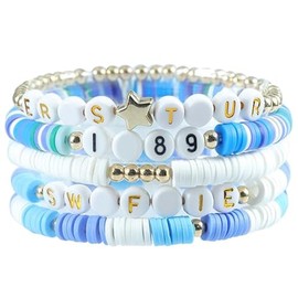 5 Pcs Friendship Bracelets,1989 Lover Fearless Reputation Album Friendship Bracelets for Women Girl,Blue