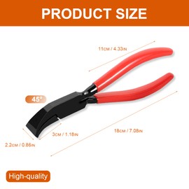 45° Folding Pliers Sheet Metal Spengler Tool, 6 cm Wide Roofing Tool, Sheet Metal Bending Pliers with Non-Slip Handle, Roofing Tool, Sheet Metal Pliers, Bending Pliers, Total Length 264 mm, Red