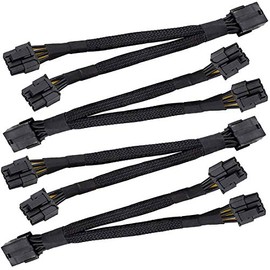 16 AWG GPU VGA PCI-e 8Pin PCI Express Graphics Video Card GPU VGA 8 Pin Female to Dual GPU 8(6+2) Pin Male GPU 8 pin Splitter Power Sleeved Cable 8 Pin GPU 12-inches (4 Pack) TeamProfitcom
