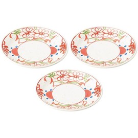 Set of 3, Kouhiki Glaze Old Red Painting 4.0 Plates [5.5 x 0.9 inches (14 x 2.2 cm) | Small Plates