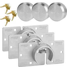 American/Master Lock (3) Keyed Alike Hidden Shackle and Hasp Combo A801 - A2010NKA-3 w/Bumpstop Technology
