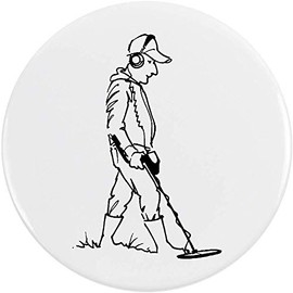 77mm 'Metal Detector Man' Large Button Pin Badge (BB00058882)