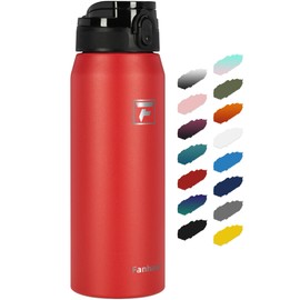 Fanhaw 750 ml Insulated Stainless Steel Water Bottle with 1 Lid (Chug Lid) - For Kids, Women, Men | Leak & Sweat Proof with Anti-Dust Lid (Red)