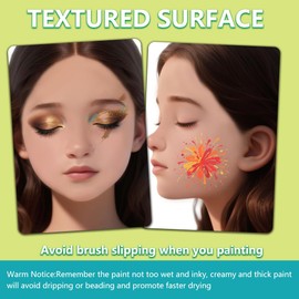 DELORIGIN 2PCS Face Painting Practice Board, Reusable Makeup Practice Board A4 Facial Painting Template Stage Festival Carnival Makeup Training Tool for Face Painter Beginner (Woman with Closed Eyes)