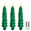 Daord Christmas Tree Taper Candles with Remote & Timer, Green