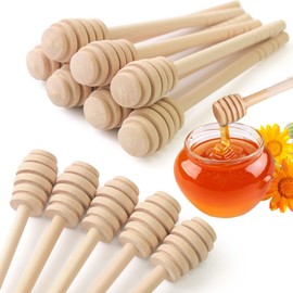 24 Pack Wooden Honey Dipper Sticks, 6.3 Inch Stirrer Stick for Honey Jar Dispense Drizzle and Wedding Party Gift