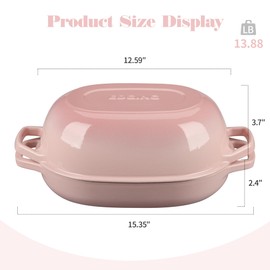 EDGING CASTING Enameled Cast Iron Dutch Oven Pot with Lid, Oval Dutch Oven for Bread Baking, Bread Oven for Homemade Sourdough Bread Baking, 7qt, Pink