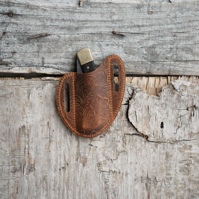 Folding Knife Sheath Pocket for 4" -5 inch Knives,Leather Knife