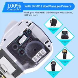 Aomya Compatible DYMO D1 Label Tape 45013 S0720530 Replacement for DYMO D1 A45013 Refills 1/2 Inch x 23Ft Black on White for DYMO LabelManager 160 420P 210D 280 360D PnP Label Maker (3 Pack)