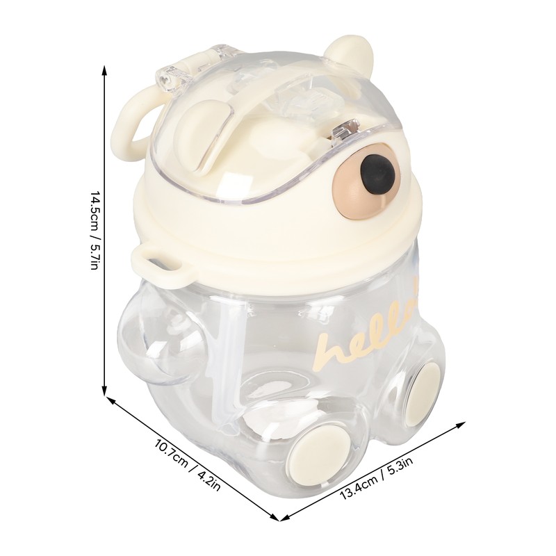 700ml Bear Water Bottle for Girls Kids with Straw Adjustable