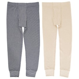 Fruit of The Loom Premium Boy's 2-Pack Thermal Waffle Bottom, Heather Greystone/Natural, 6-7