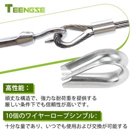 10pcs Wire Rope Thimble Stainless Steel Thimble Wire Rope Thimble M3 (3mm) TEENGSE Thimble 304 Stainless Steel Mini Fits 3mm Diameter Wire Rope, Durable and Abrasion Resistant Used for Wire Rope,