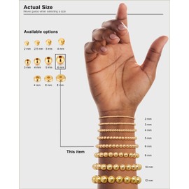 DoDoBeads Gold Spacer Beads, 50pcs 6mm Real 18K Gold Plated Round Spacer Beads for Jewelry Making, Gold Plated Solid Brass Beads for DIY DIY Bracelet Necklace Earring Craft Supplies