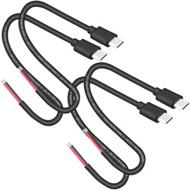 Yeebline USB C Male 2 Pin Bare Cable, 4-Pack 11inch 20AWG Replacement USB Type C Male Plug to 2Pin Wire DIY Pigtail Cable Extension Power Cord Open End Adapter Connector 5V 5A