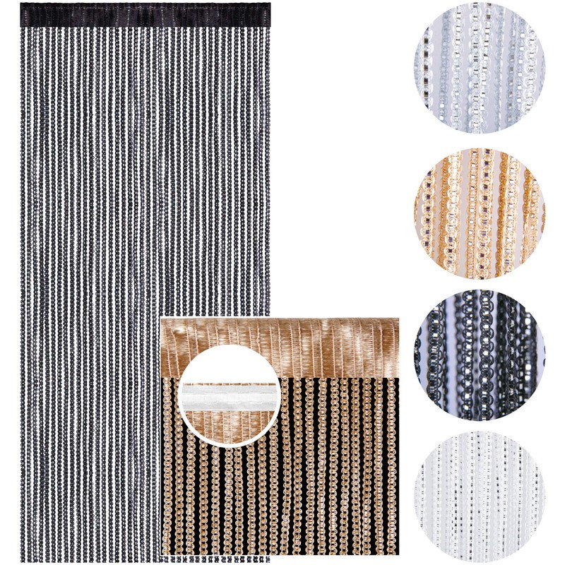 Arsvita Black String Curtain 140 x 250 cm (W x