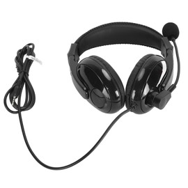 Wired Gaming Headset Rotatable Microphone Headphones PU Leather Headband Earmuffs Copper Cable Headset for Teleconference